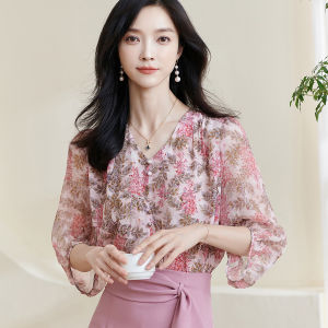 Misoshine | Floral Silk Womens Shirt