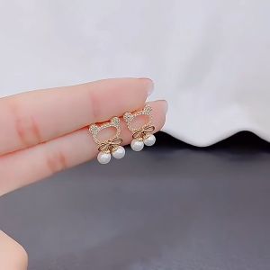 ANTING KOREA PEREMPUAN DEWASA MOTIF KEPALA BERUANG SIMPUL PITA MUTIARA AKSESORIS HIASAN IMPORT ANT81 ZIORRA