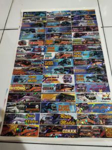 1LEMBAR STIKER BUS BASURI BAHAN HOLOGRAM MURAH ANTI AIR ISI 48KOTAK / LEBIH BAGUS TIDAK AKAN LUNTUR / BAHAN DIJAMIN BERKUALITAS