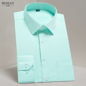 Boman | Spring White/Green Business Casual Mens Shirt