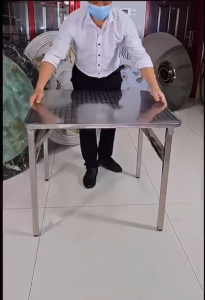 โต๊ะพับสแตนเลส โต๊ะพับอเนกประสงคกันสนิม 304 พับเก็บได้ ไม่ต้องประก ใช้ได้ทั้งในร่มและกลางแจ้ง แข็งแรง ทนทาน Stainless steel folding table โต๊ะสแตนเลสอเนกประสงค์