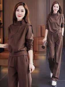 QIAOXIZI | Womens Plus Size Autumn and Spring Sportswear Set 2 Pieces