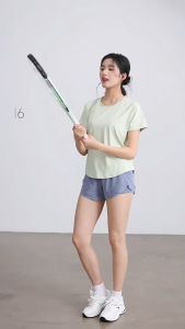 Hens Baju Kaos Olahraga Wanita Lengan Pendek Atasan Olahraga (LF)