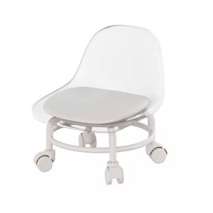 Modern Minimalist Home Furniture Transparent Sliding Chair with Wheels Small Stool Low Stool Silent Living Room Furniture