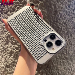 JLK เคสเคสระบายความร้อนเป็นรูพรุนสุดหรูมีรูสำหรับ iPhone 15 Plus 13 12 11 14 Pro Max ฝาแข็งด้านบางเฉียบระบายอากาศกันกระแทก