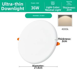 TONGZHIGUANG | Full Spectrum Ultra-Thin Recessed Lights 2 3 4 6 Inch