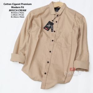 Kemeja Polos Coksu Lengan Panjang Kemeja Kantor Formal Warna Coklat Susu Premium Pria Wanita