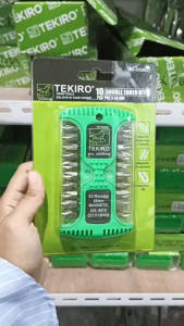 TEKIRO Mata Obeng Angin PH2 x 65mm - Mata Obeng Bor Magnet PH2 Plus Plus - Mata Obeng Sekrup - MATA OBENG GYPSUM DOUBLE SISI PLUS DAN MINUS (+/-) (Per Set) - Double Ended Bit Set 10 Pcs