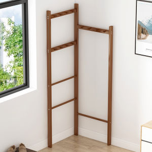 YUHONG | Corner Space-saving Solid Wood Coat Rack