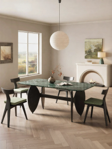 Natural Luxury Vintage Black Wooden Dining Table