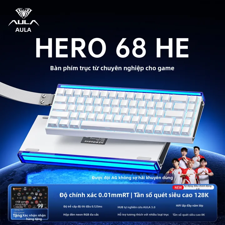 AULA | Bàn phím cơ Hero68he switch từ tính chuyên dụng cho Gaming FPS | BigBuy360 - bigbuy360.vn AULA | Bàn phím cơ Hero68he switch từ tính chuyên dụng cho Gaming FPS | BigBuy360 - bigbuy360.vn