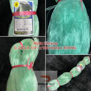 0.26 x 4 1/4” x 100Mata x 600ML(Mata Lintang)Isi Jaring Kosong/Pukat Ikan/Dolphin Brand/Fishing Net