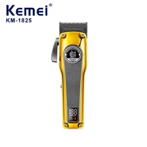 Kemei KM-1825 Professional High Speed Black Gold Hair Clipper For Barber Shop Rechargeable Razor For Haircut Original Electric Trimmer