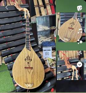 พิณโปร่งทรงหยดน้ำ ไม้มะค่า หัวพญานาค