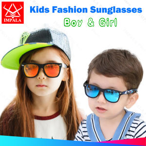 IMPALA QT1009W Đáng yêu cho trẻ em Kính mát UV400 ống kính kính râm thể thao ngoài trời cho bé trai và bé gái 2-10 tuổi trẻ em Kính mát