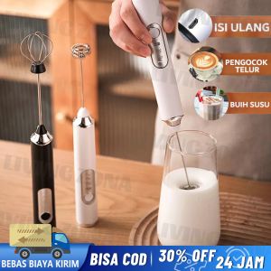 PEMBUIH SUSU PENGOCOK TELUR BLENDER MILK FROTHER ELEKTRIK HANDHELD MIXER KOPI-PENGADUK KOPI-PENGADUK TELOR ADONAN RECHARGE USB