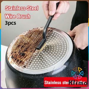 KLIMO Stainless Steel Wire Brush Tooth Brushes Rust Scrub Remove Cleaning Tools 3pcs/set