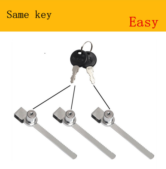 Same Key Sliding Window Glass Lock with Key for Mobile Showcase