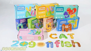 Toddlers Magnetic Preschool Cognitive Puzzle Kids Number Animal Shape Letter Puzzles with Magnets for Learning Educational Toys TT49