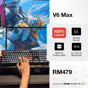 [Top Picks] Keychron V6 Max QMK/VIA Wireless Custom Mechanical Keyboard | RGB + Hot-Swap