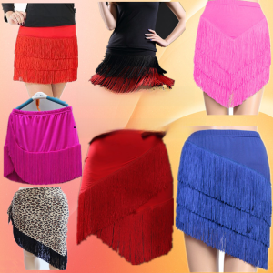 ผู้ใหญ่ ผู้หญิง พู่เต้นรําละติน กระโปรง ครึ่งความยาว Social เต้นรําเด็กฝึก กระโปรง ไม่สม่ําเสมอ Latin Dance กระโปรง