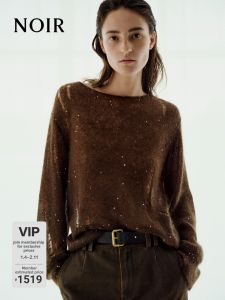 MO&Co. | Angora Hollow Needle Design Knitwear