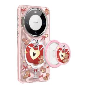 Cute Bear Apple Style Phone Case for Huawei 70Pro Mate60 Full Cover Cartoon Protective Shell Ultra Thin Womens New Model Pura80Pro