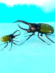 3D Beetle Fridge Magnet TV Cabinet Decorative Item Car-mounted Horned Beetle Triangular Worm Creative Desktop Decoration