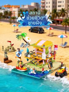 Lumibricks | LED Lighted Coastal Lifesaving Station Model Building Set