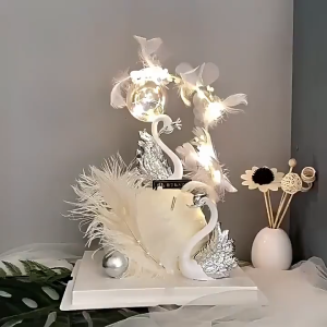 Sepasang Angsa Swan Pajangan Flamingo Hiasan Dekorasi Ruang Tamu Gold Silver