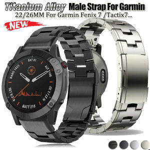 22MM 26mm Garmin Titanium Metal Band For Fenix 7X 7 6X Pro 5X Plus/ Instinct/Epix Forerunner945 Quick Fit Bracelet Sport Strap for Garmin Venu 3S bussiness Wristband