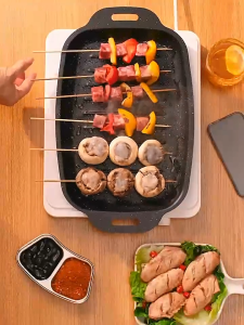 HOMEKING | Non Stick Fish Pan Non-Stick Korean BBQ Grill Pan Camping Grill Pan Griddle Grill Pan