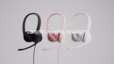 Original Logitech H390 Wired Headset USB Computer Noise Cancelling Headphones Wi