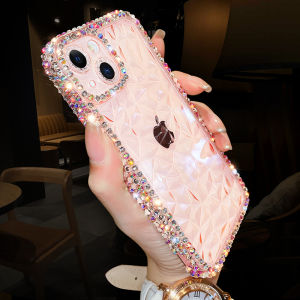 For iPhone 16 15 14 13 12 11 Pro Max XR X XS Max 8 7 6 6S Plus SE 2020 Casing Anti falling silicone all inclusive protective sleeve with drill personalized fashion girl Case