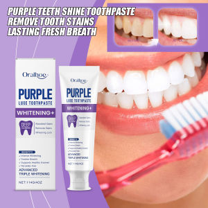 oralhoe | Purple Brightening Toothpaste Remove Tooth Stains Protect Tooth Enamel Lasting Fresh Breath Improve Tooth Sensitivity Toothpaste