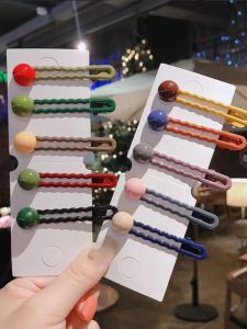 5 Pack Bang Clip Color Hairpin Clip K-style Internet Celebrity Hair Accessories Headdress Minimalist Easiest for Match Morandi Barrettes Women