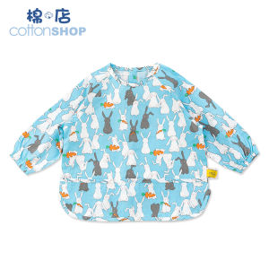 เสื้อคลุมกันเปื้อนวาดภาพผ้าฝ้ายแท้ กันน้ำ กันยุ่ง สไตล์ฤดูใบไม้ร่วงและฤดูหนาว เสื้อคลุมกันเปื้อนสำหรับเด็กชายและเด็กหญิง