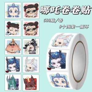 Runenbaoluo tối giản hiện đại băng trang trí nghệ thuật in ấn nezha nét mặt gói cuộn băng dán hoạt hình dễ thương Tạp Chí trang trí