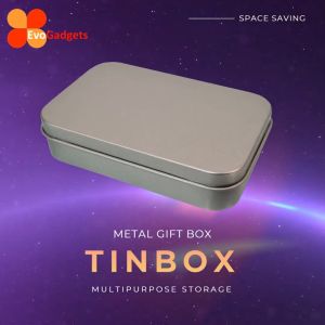 Multipurpose Metal Tin Storage Box - Rectangular Small Container - Portable and Durable - Gift Box - Door Gift