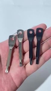 2PCS Set Phillips Slotted Screwdriver Key Ring Pocket Screwdriver Set Mini 2 in 1 Portable Repair Tool with Key Ring for Outdoor