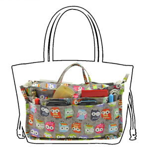 EverToner Multifunction Oxford Cloth Insert Bag Cosmetic Bag Zipper Women Waterproof Toiletry Storage Bags Insert Organizer