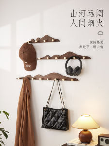 Piano Key Style Solid Wood Wall Mounted Coat Rack Bedroom Entrance Hall No Drilling Required Simple Assembly Universal Use