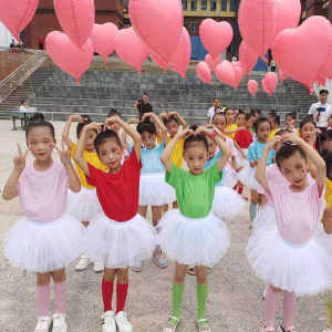 Váy Biểu Diễn Múa Tay Ngắn Màu Kẹo Cotton Nguyên Chất Dễ Thương Cho Bé Gái Trung Tính Biểu Diễn Váy Lụa Xếp Ly