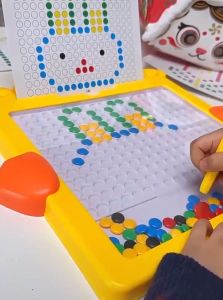 TikTok BIG SIZE Magnetic drawing chess Board Toys with dots Beans Pen Driving BeadsEarly Educational Toy