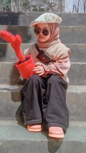 Yuri Vest Knit Outer Rompi Rajut Anak Perempuan Usia 4-8 tahun Rompi Rajut Turtle Neck Import