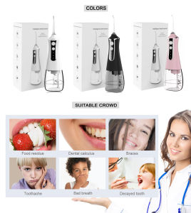Oral Irrigator Portable Water Flosser and Toothbrush Dental Teeth Cleaner Electric Rechargeable Oral Irrigator Rechargeable 4 Modes Tooth Floss Water Toothpick