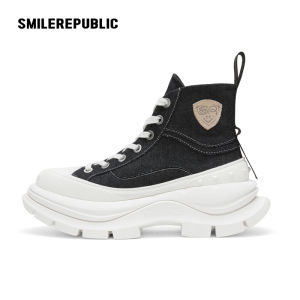 Smilerepublic High Top Canvas Shoes 2.0 Increased Thick Bottom Womens Boots Winter Warm round Toe Street Style Youth Shoes