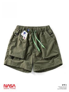 กางเกงขาสั้นทำงานแห้งเร็วสำหรับผู้ชาย WASSUP PANDA กางเกงขาสั้นลำลองบางหลวมๆ สำหรับฤดูร้อน กางเกงขายาวสามส่วน