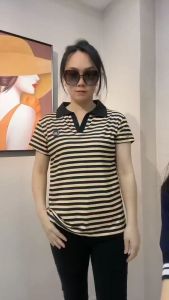 Ladies Summer New Short Sleeve Polo Collar New Fashion Loose Casual Sports Wild Large Size T-Shirt Women