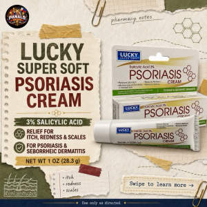 Lucky Super Soft Psoriasis Cream 28.3g | USA Imported Salicylic Acid 3% Skin Comfort